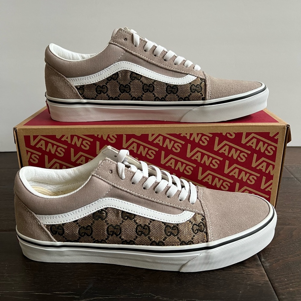 Custom Gucci Vans Hand Stitched Brown GG - Picture 5 of 15